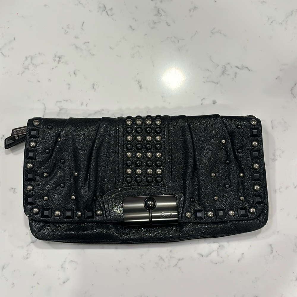 Coach Kirsten leather pleated clutch